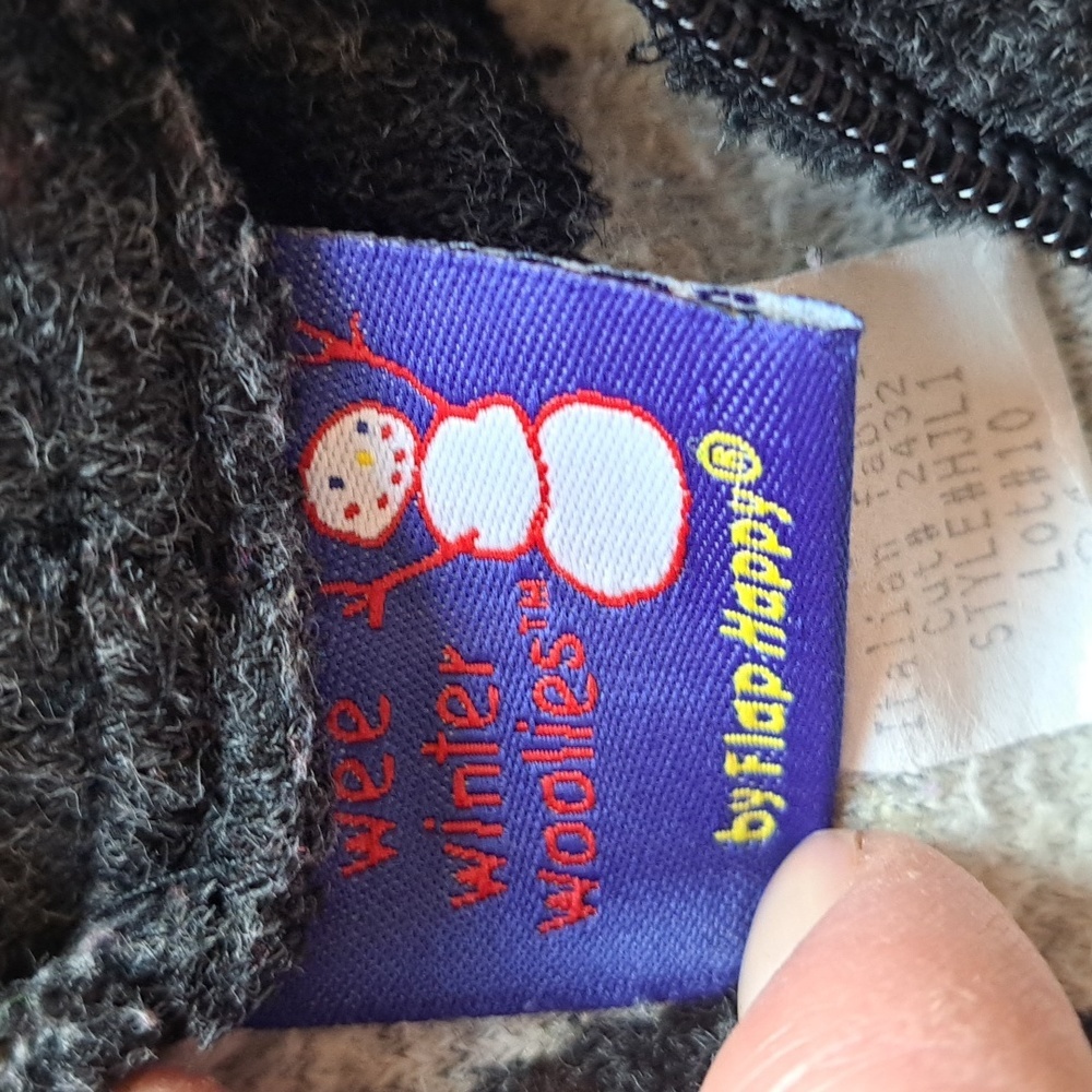 Vintage Flap Happy Wee Winter Woolies Sheep Hoodie Jacket Zip-Up Fuzzy Made USA - Picture 4 of 11